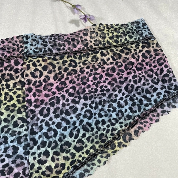 NEW Hanky Panky [ PLUS 3X ] Signature‎ Cheetah Rainbow Lace Boyshorts Panty - Picture 10 of 12